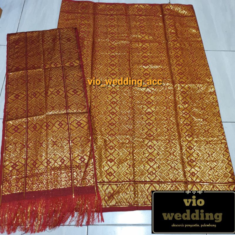 kain songket+selendang MURAH