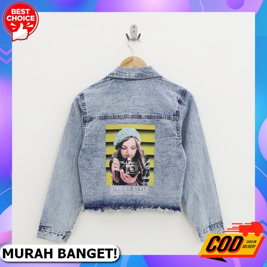 Jaket Jeans Jacket 2022 Cewek Jens Kekinian Levis Cewe Terbaru 2021 Wanita Jins Murah Street Jaket J