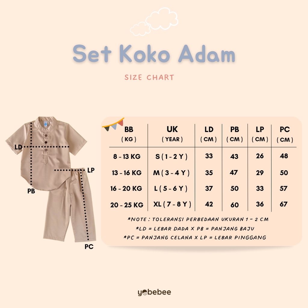 Yobebee Setelan Kurta Adam Anak Usia 2 3 4 6 8 Tahun Baju Muslim Koko One Set Kids Motif Basic Polos Oneset Cotton Model Baju Casual Formal Kerah Chiangi Anak Cowok