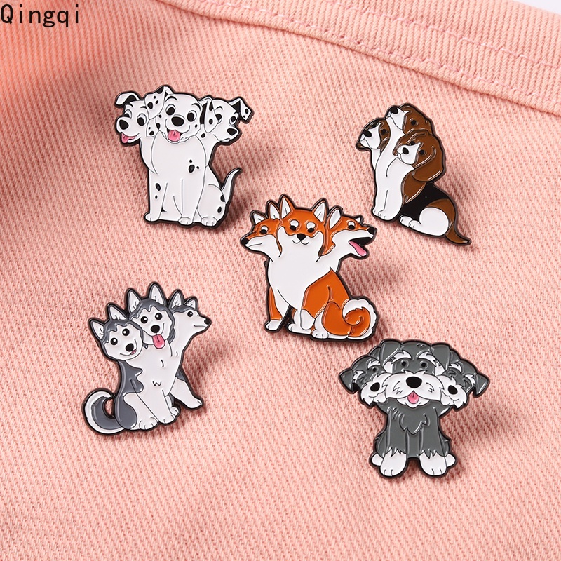 Bros Pin Enamel Bentuk Anjing Akita Shiba Inu Untuk Pria Dan Wanita