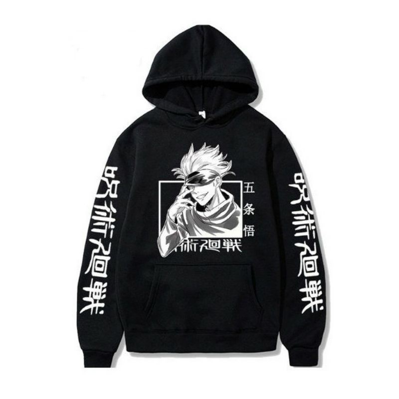 Jaket Sweater Anime Gojo Satoru Jujutsu Kaisen Itadori Yuuji Hoodie Anime