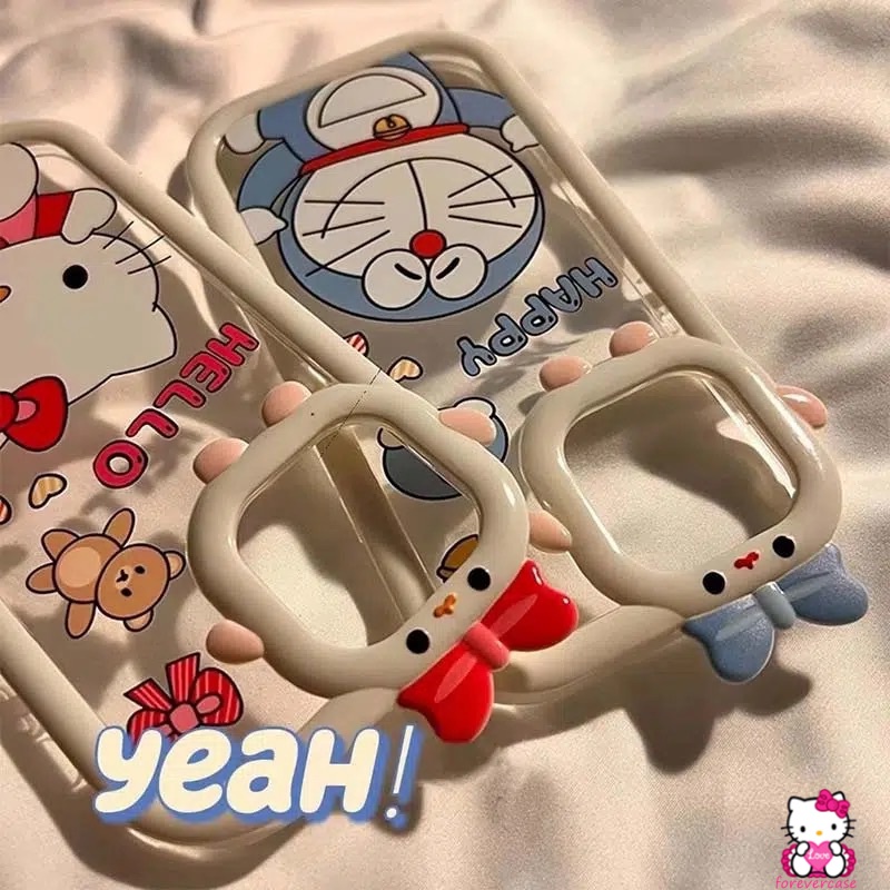 Soft Case Bumper Motif Kartun Hello Kitty Doraemon Untuk IPhone 7 8 Plus 13 11 12 Pro MAX 6 6S XR X XS MAX SE 2020