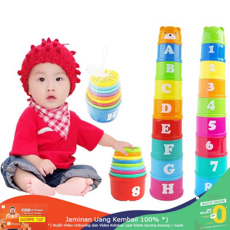 (BISA COD) RVOSTR HARKO Mainan Edukasi Anak Tumpuk Cangkir Stack Cup Tower - 6M0O