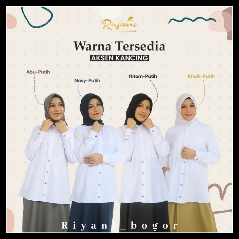GAMIS KERJA SERIES AKSEN KANCING by RIYANI GAMIS KERJA WANITA TWOPIECE SERAGAM KANTOR SERAGAM DINAS