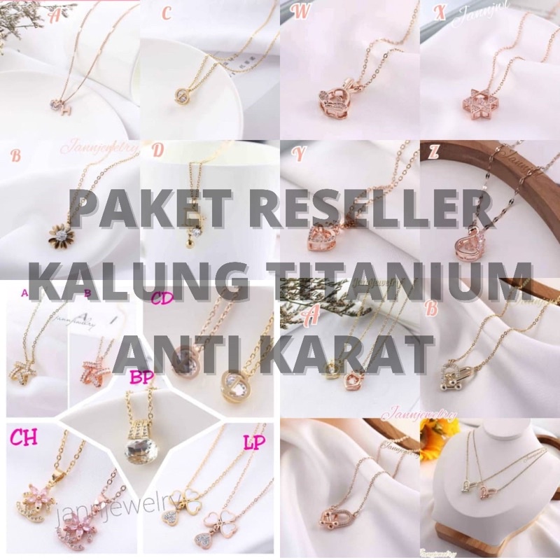 [PAKET RESELLER] Kalung Titanium Anti Karat Reseller isi 12pcs
