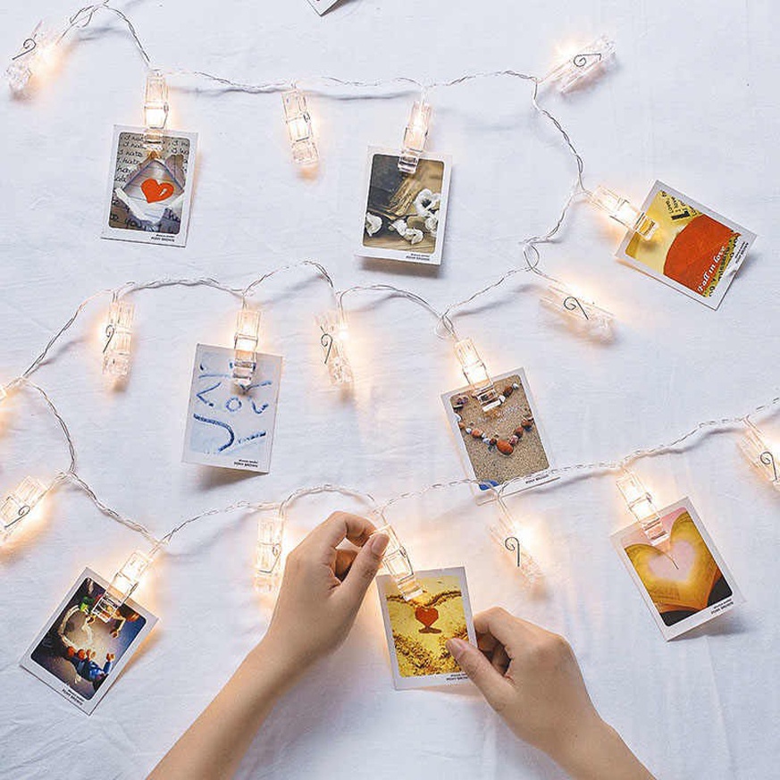 Murmerofficial Lampu Tumblr Dekorasi/3.9m LED Photo String Lights 10 Photo Clips in stock E014