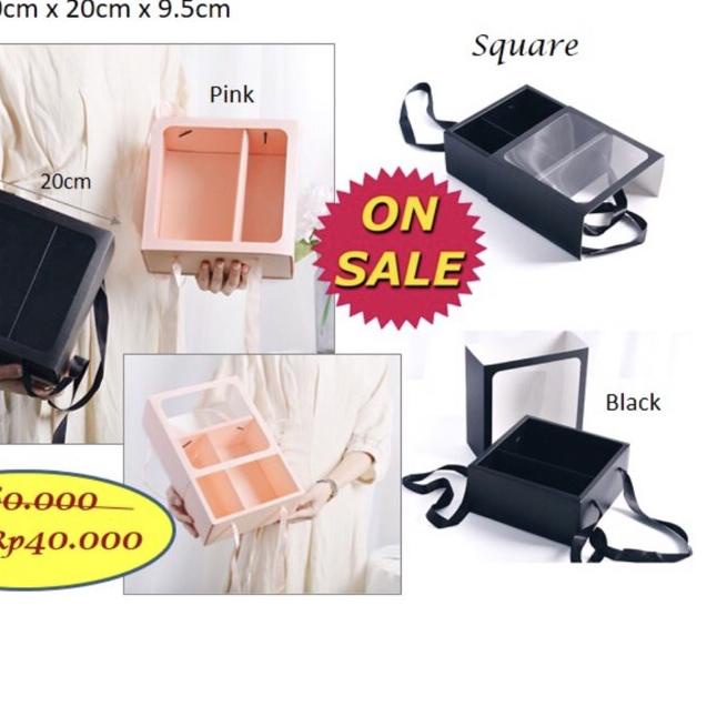 

✿ Korea square Handy Box (1495A) Flower Box - Soft Box - kotak bunga - barang florist ✧