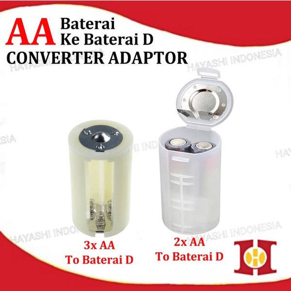 Converter Konverter Baterai 2 3 Pcs AA To D Batere Kecil A2 Ke Besar