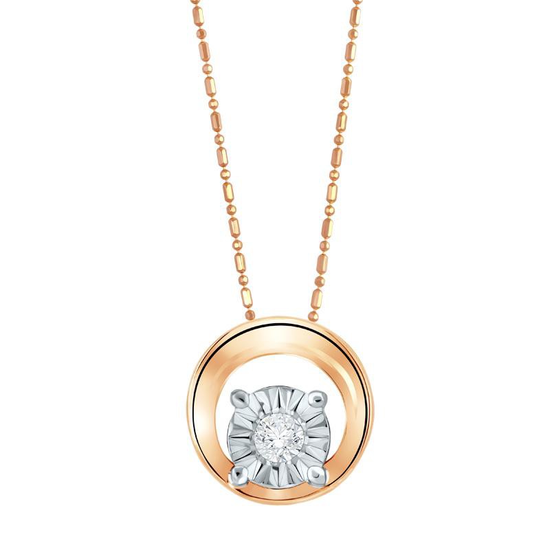 The Palace Sparkling Circle Kalung  Liontin Rose  Gold  