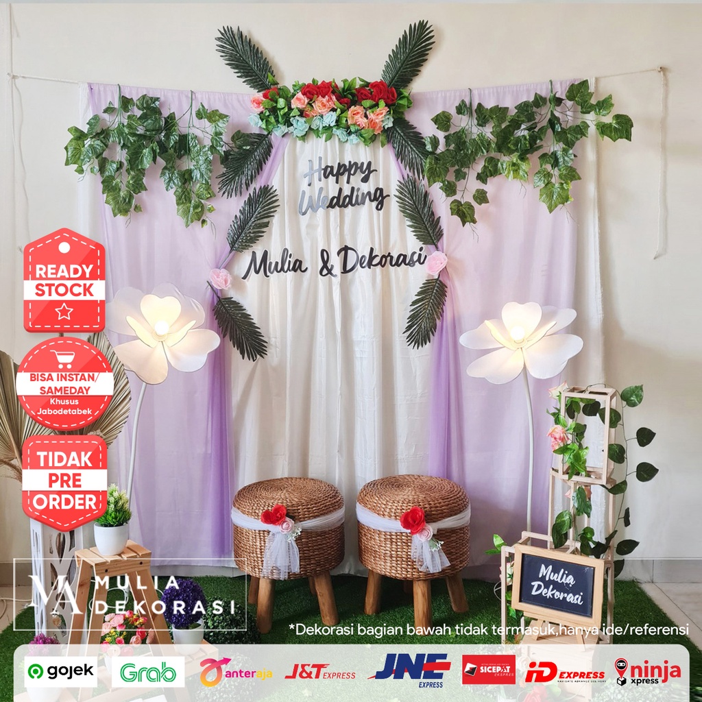 Dekorasi Lamaran Nikahan Syukuran Tasyakuran Khitan Aqiqah Backdrop Background Dinding Paket Mulia LL