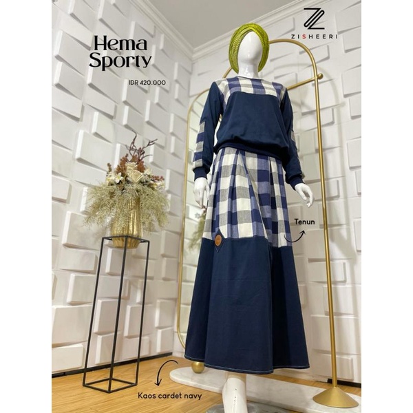 Hema Sporty by ZiSheeri / Casual Dress / Gamis Branded / Moslem Wear / Gamis Wanita / Holwa Fashion