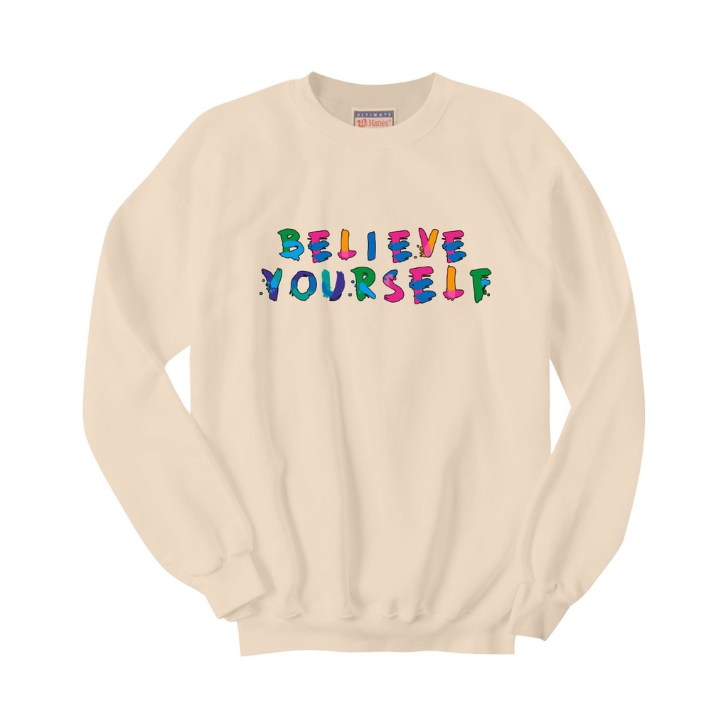 SWEATER CREWNECK BELIEVE YOURSELF PRIA/WANITA