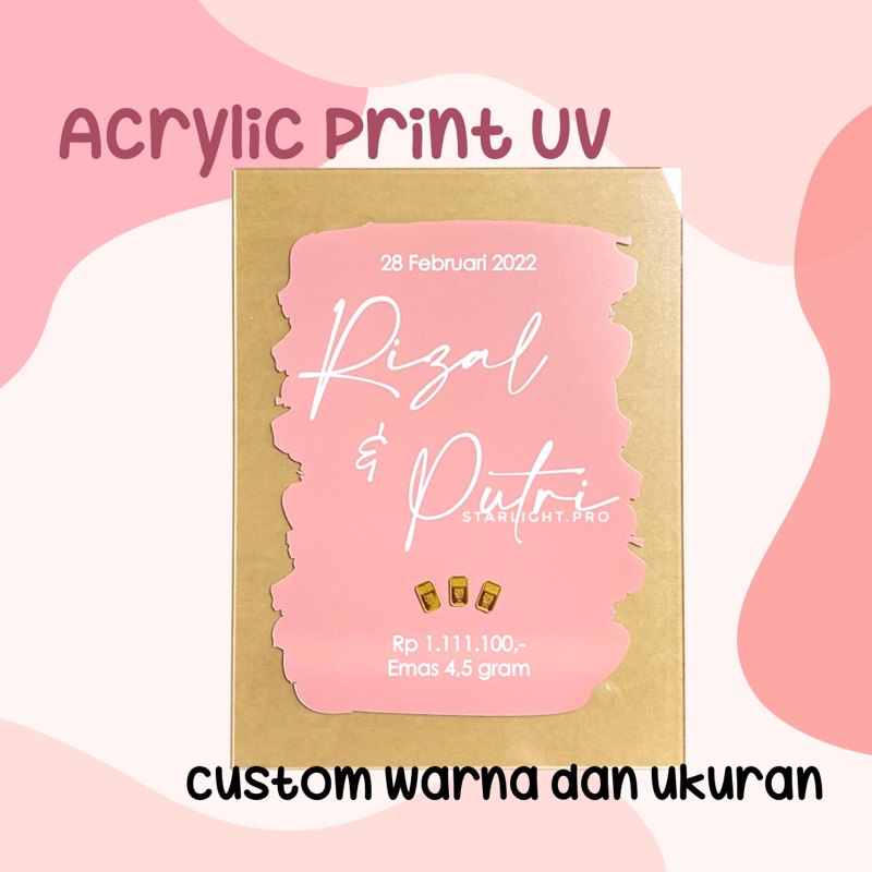 Mahar Pernikahan Akrilik Print Warna