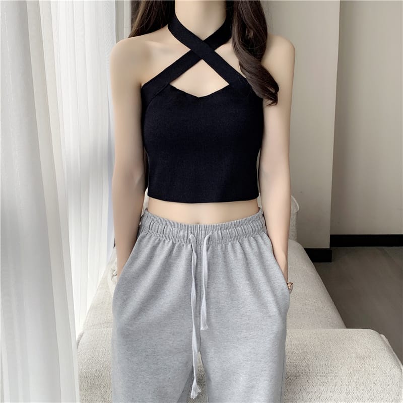 Victoria Maddie Tank Top Crop Stylish Wanita 4065