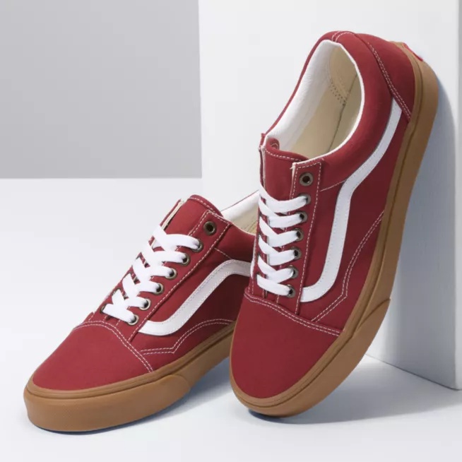 Sepatu Sneakes Pria Wanita Sepatu Old Skool Gum Maroon Sepatu Murah