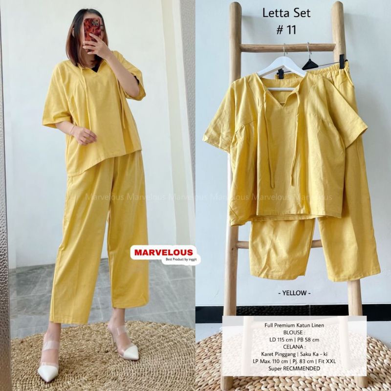 letta set #11 set wanita bahan katun rami by marvelous