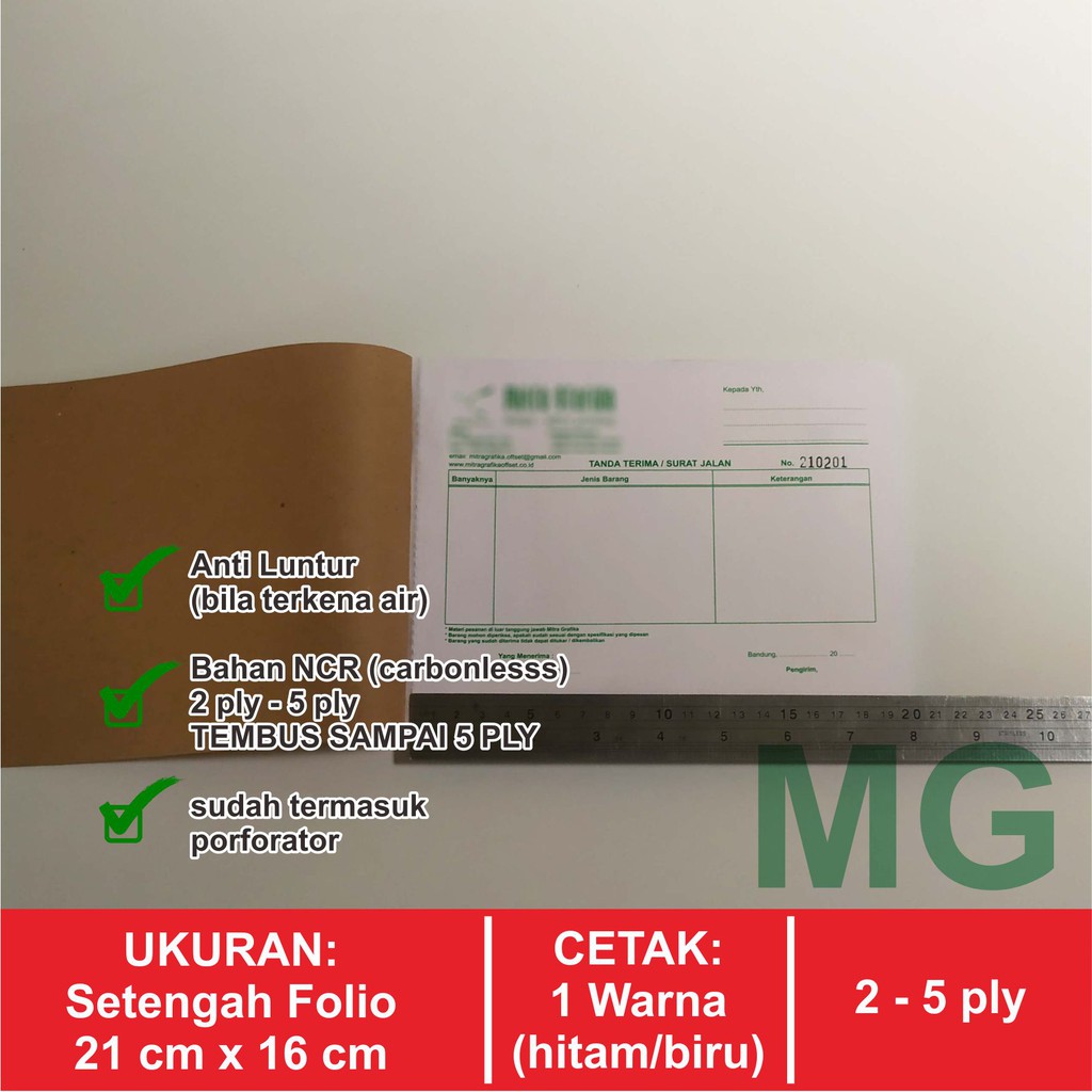 

Bon Nota Anti Luntur Custom Desain / Nama Sendiri 2 Ply (Rangkap) Ukuran Setengah Folio