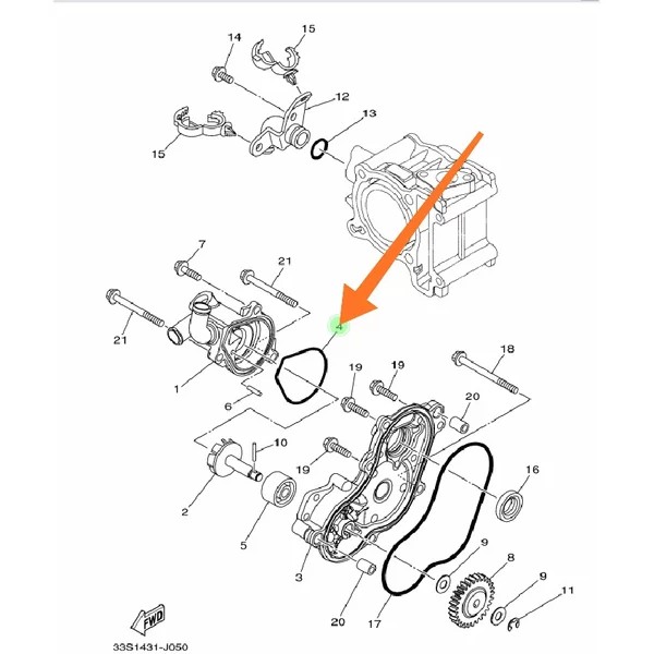 KARET ORING O RING RUMAH WATERPUMP WATER PUMP XEON KARBU RC GT AEROX 125 ORIGINAL YGP 44D-E2439-00