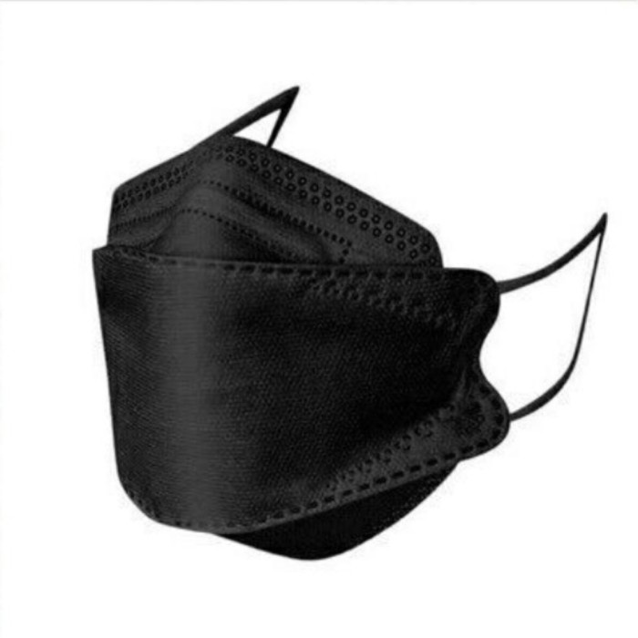 Masker KF94 KN94 Emboss JSP Evo Korea Fish Mask Hitam, 10pcs
