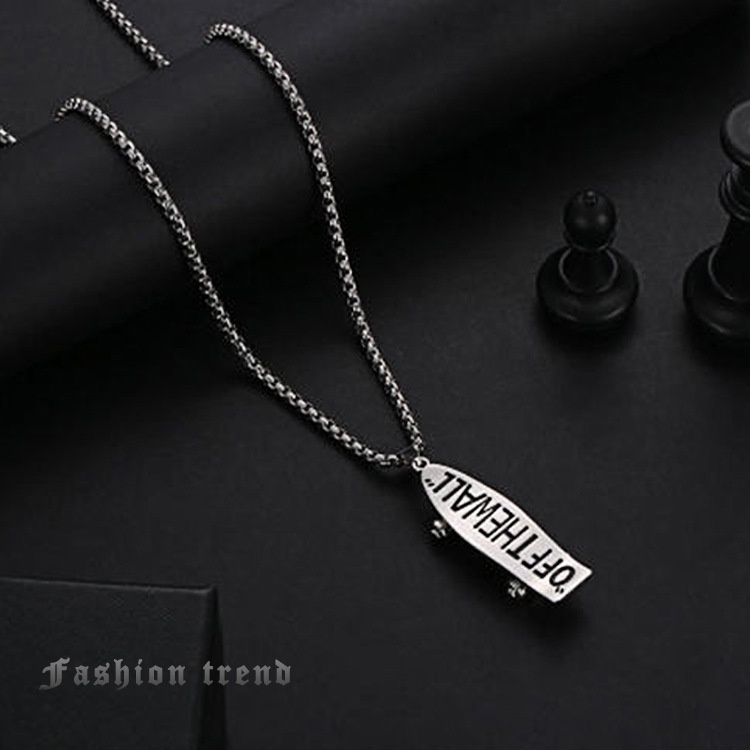 Harajuku Street hip hop trendi pria aksesoris ornamen kalung wanita's ins hip hop liontin skateboard