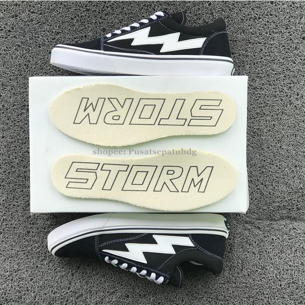 TERLARIS SEPATU REVENGE X STORM BLACK WHITE OLDSKOOL PREMIUM