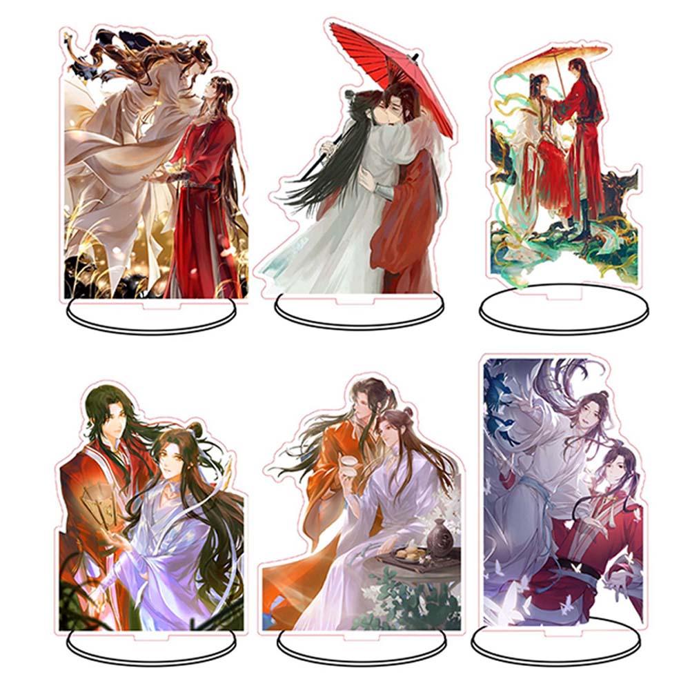 LANFY Cute Figure Model Toys Cartoon Anime Figure Model Plate Tian Guan Ci Fu Xie Lian Decoration Toys Action Figure Ornaments Desktop Standing Card Stand Model Toys Acrylic Stand Figure