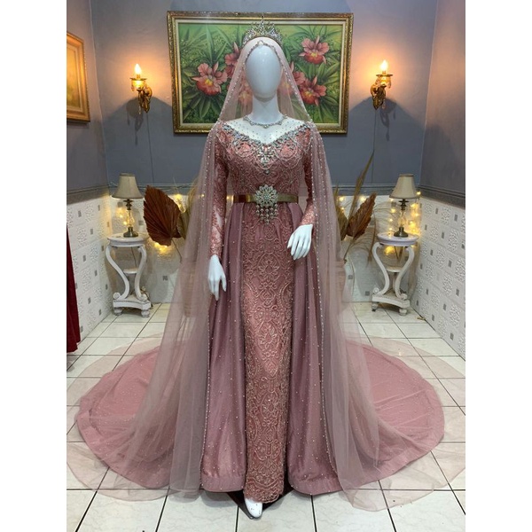 CAUPLE TERLARIS GAUN DRESS JUBAH BEREKOR |BAJU PENGANTIN TERBARU|KEBAYA DRESS COUPLE|GAUN DRESS MUSLIMAH