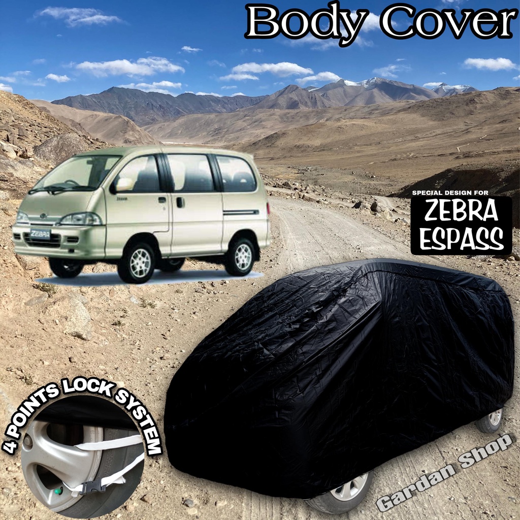 Sarung Mobil ZEBRA ESPASS Hitam POLOS Body Cover Zebra Espass Full Black