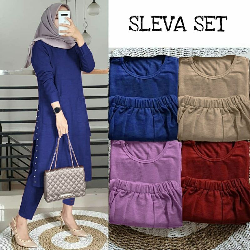 [FashionIn] SET SLEVA / setelan wanita muslim casual remaja kuliah lebaran idul fitri kondangan baru