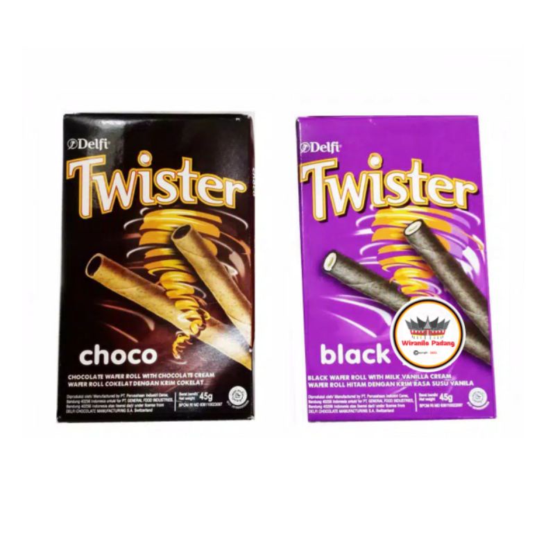 

Delfi Twister Wafer Roll Black / Choco 45 Gram