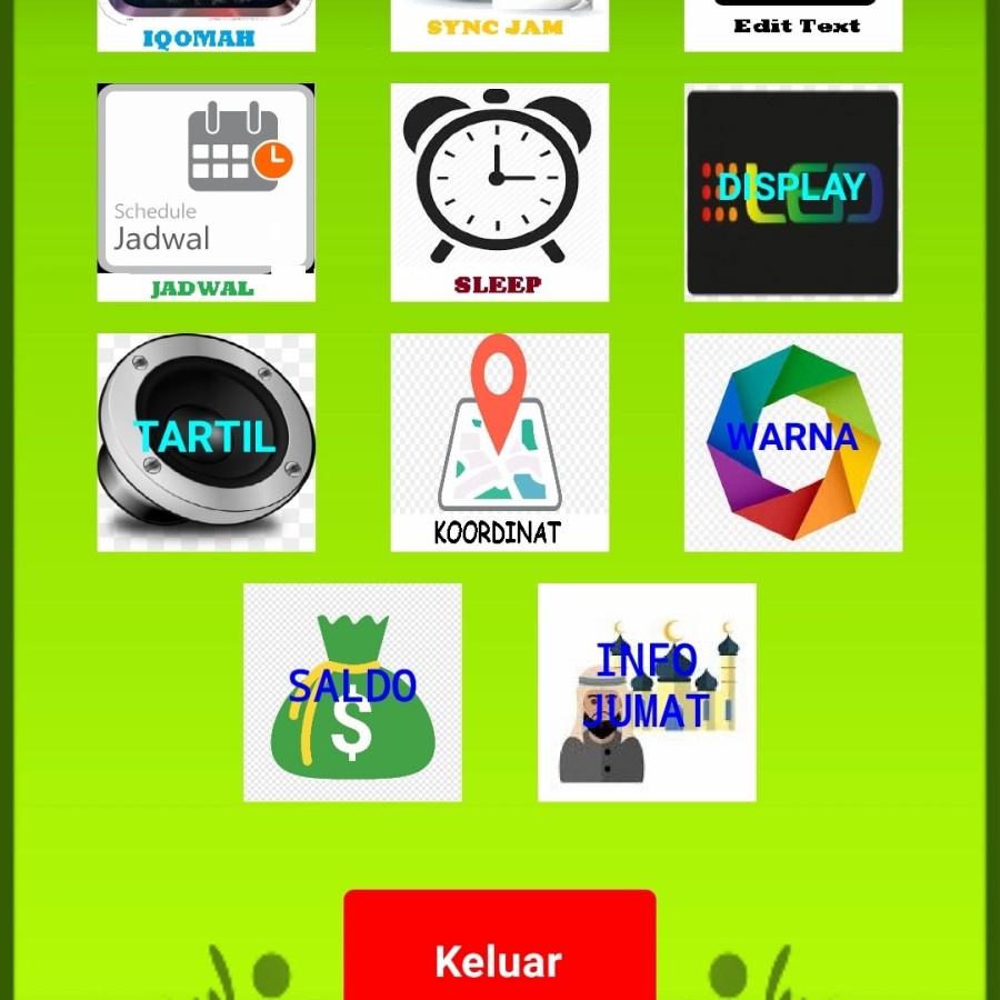 Jam Jadwal Waktu Sholat JWS RGB 3 panel P5 - Non Tartil