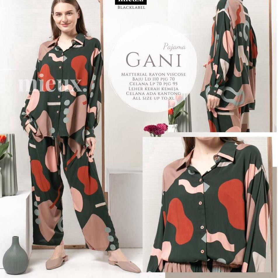 v342 ✮ GANI PAJAMA BY MIEUX - GANI PANJANG - GANI PENDEK - HOMEY SET RAYON VISCOSE Super-promo