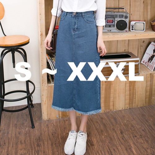 KARAKOREA 6025 Ariana Denim skirt Rok jeans/Rok jeans wanita/Rok Jeans Korea/Rok wanita