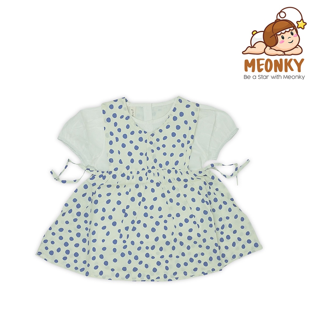 Meonky Official Shop Baju Anak Perempuan Korea / Motif  Polkadotte / cocok umur 2 sampai 5 Tahun G - 4)-1