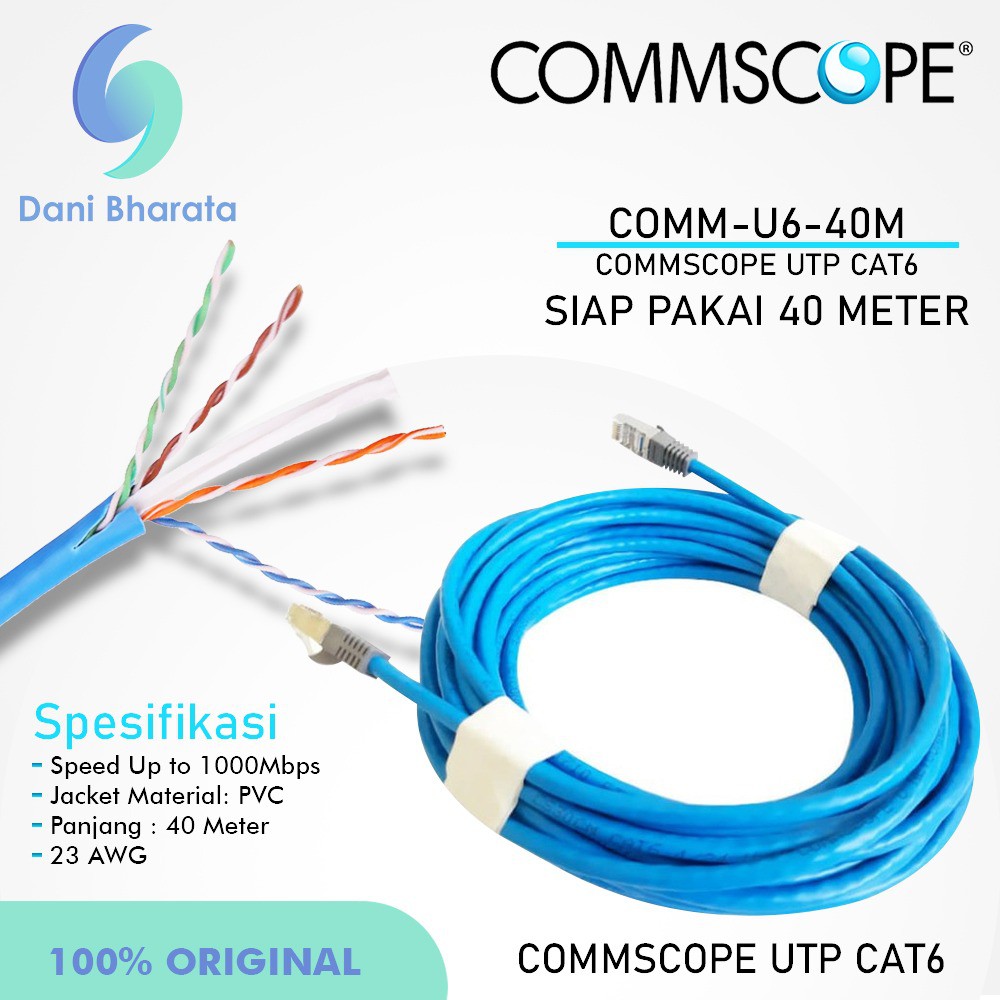 Kabel LAN UTP CAT6 Kabel LAN 40 Meter Kabel LAN 40M FTP STP Amp Commscope UTP CAT6