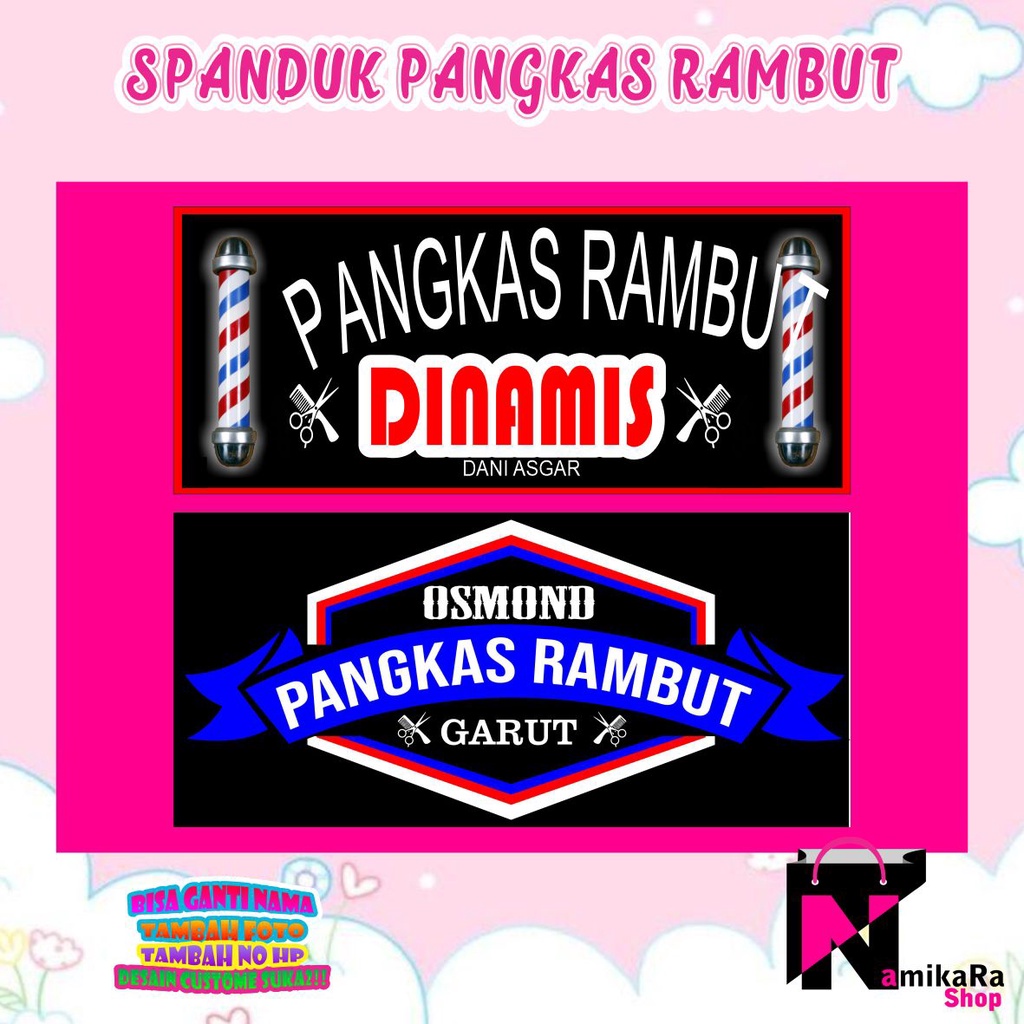 Banner Spanduk Backdrop Pangkas Rambut/ Banner Pangkas Rambut/ Spanduk Pangkas Rambut Termurah Bisa 