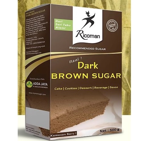 

Dark Brown Sugar Ricoman Kemasan 500 Gram