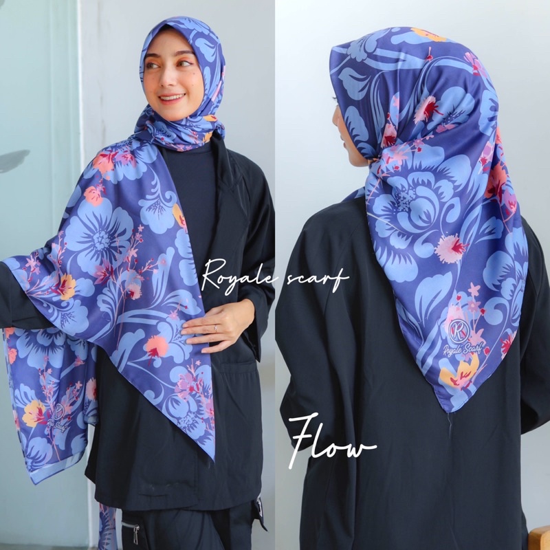 Flow pasmina segiempat bahan voal