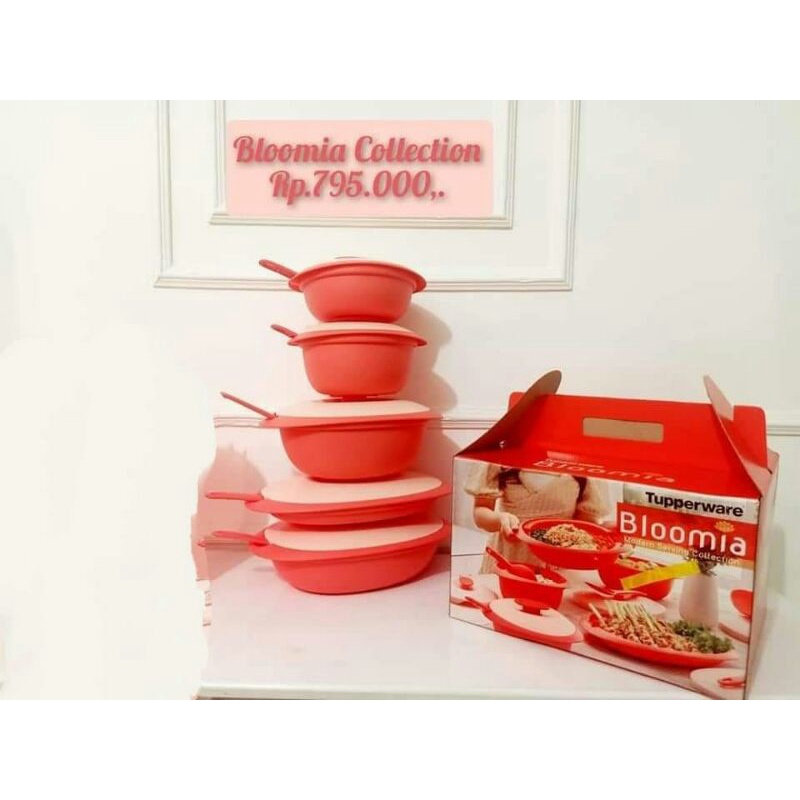 Bloomia Blossom collection peach wadah saji Tupperware