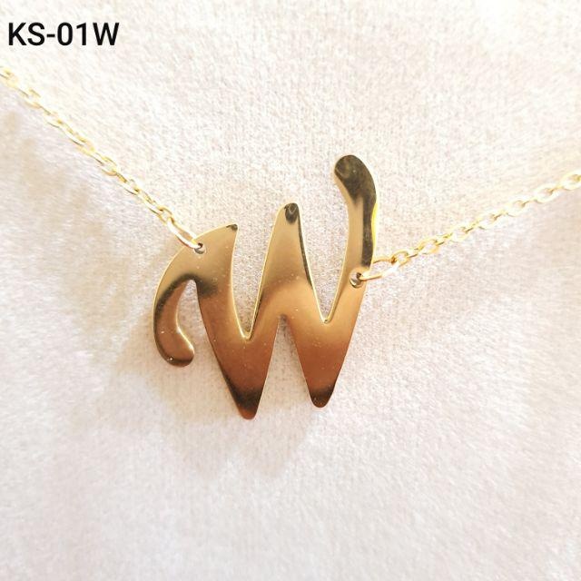 kalung inisial huruf latin titanium anti karat anti luntur kalung titanium GOLD kalung alfabet