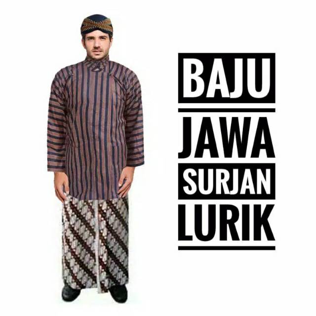 Jual Surjan lurik baju adat tradisional tebal. Baju sunan Kalijaga. Baju Keraton. Surjan Lurik Jawa | Shopee Indonesia