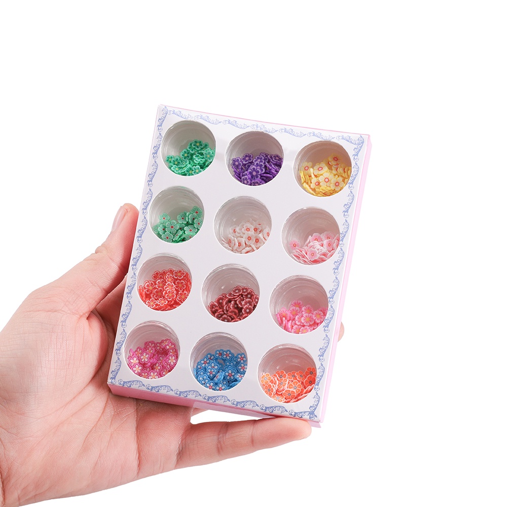 12 Grids Cute Nail Art Patch DIY Resin Filling Dekorasi Aksesoris