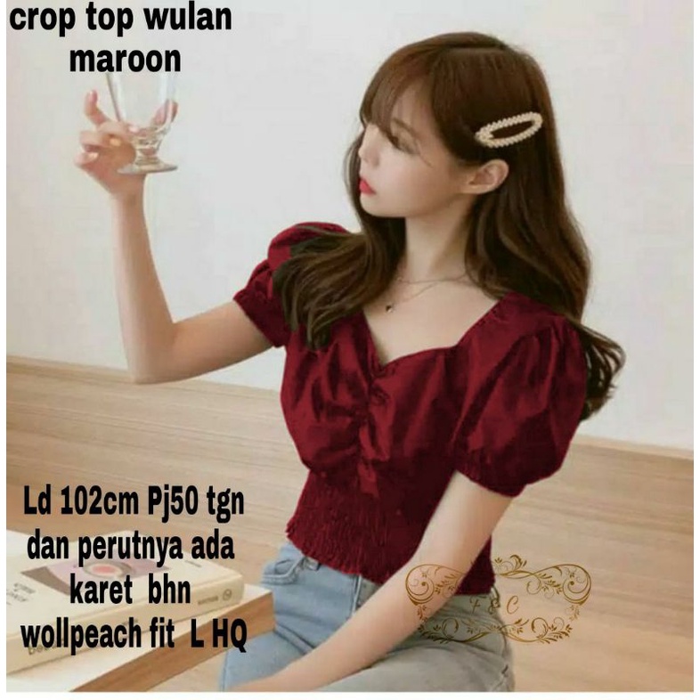 CROP TOP WULAN, WOLPEACH, BLOUS ATASAN