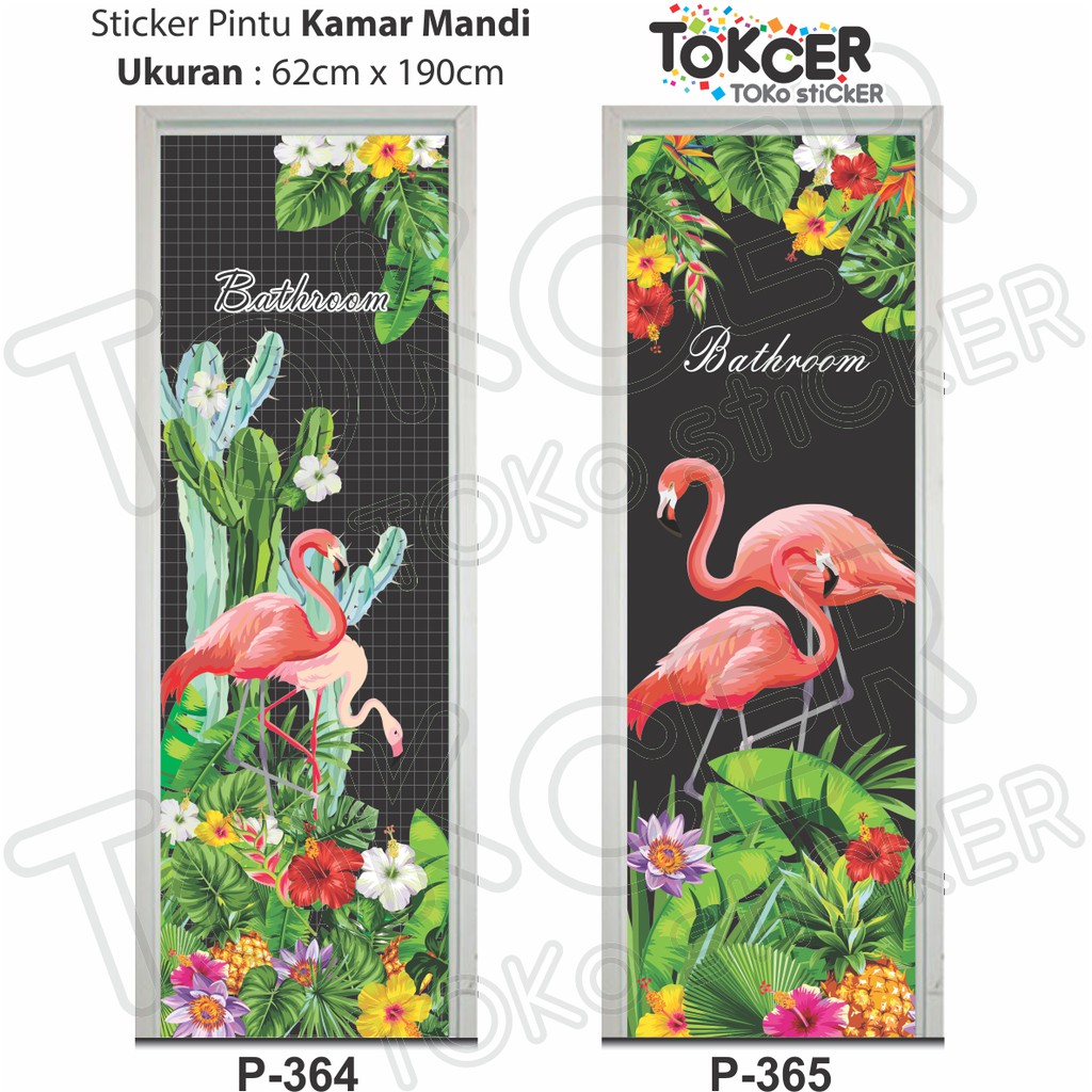 Stiker TOILET/Pintu Kamar Mandi Flamingo