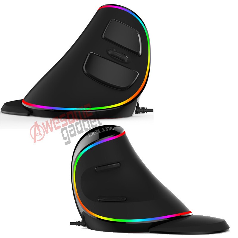 Ergonomis Mouse from Delux M618 Plus RGB Vertical wired