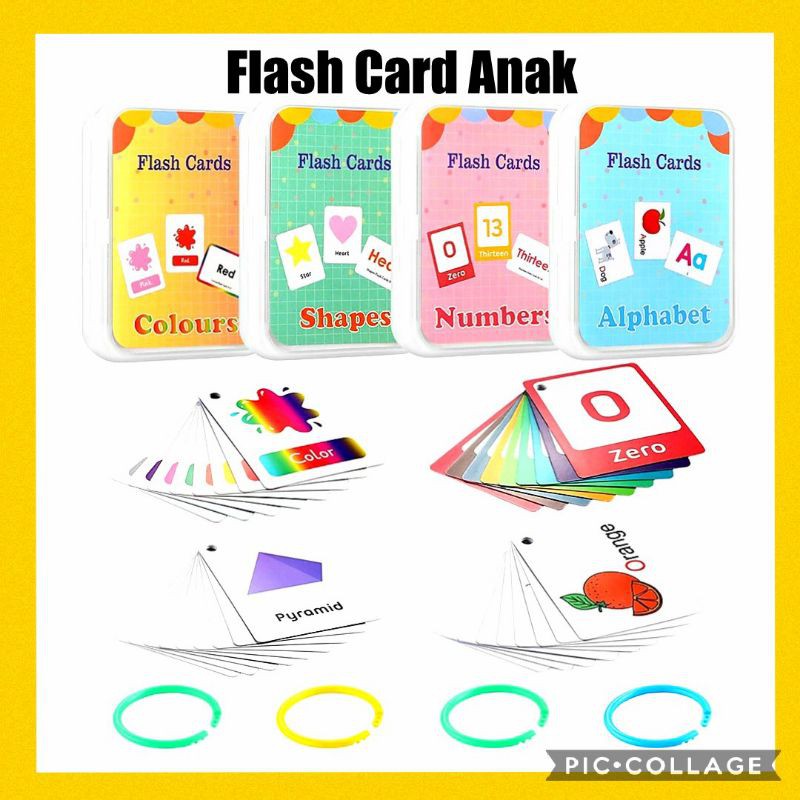 Flash Card Mainan edukasi Kartu Anak Kado ultah ulang tahun mainan anak Bayi Balita laki perempuan 3