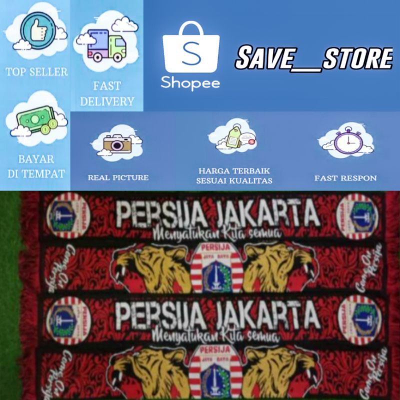 Syal Persija Jakarta Menyatukan Kita Semua Persija Jakarta Persija Scarft Persija Shopee Indonesia