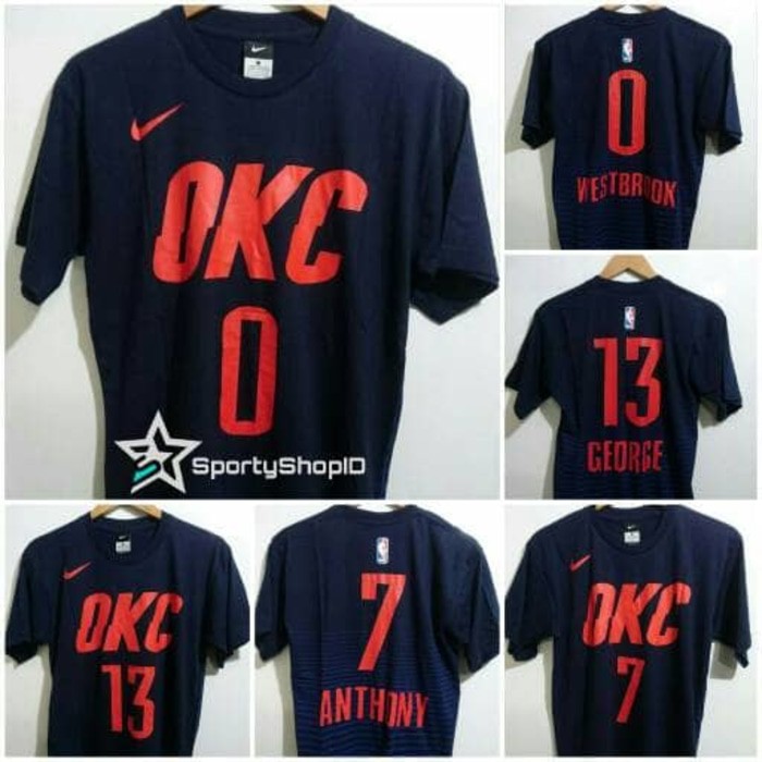 T SHIRT KAOS BASKET NBA OKLAHOMA CITY OKC THUNDER 2018 / KAOS NBA NIKE