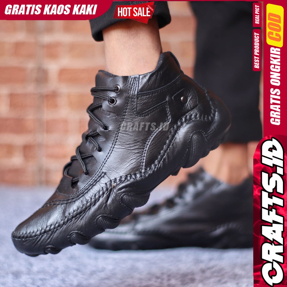 CRAFTS NESTA Sepatu Casual Formal Pantofel Pria Kulit Asli