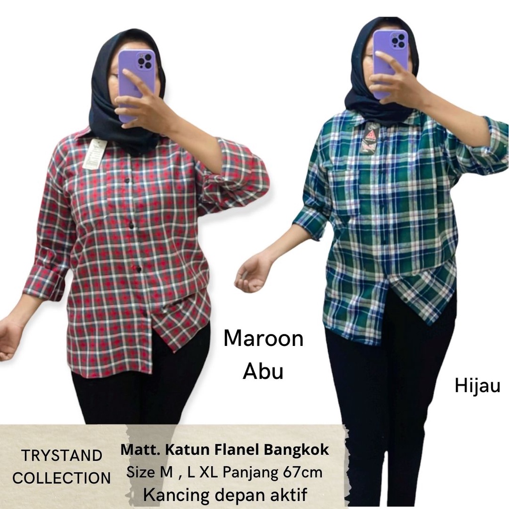 TERBARU KEMEJA FLANEL WANITA | BISA COD